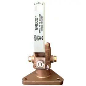 Fbv750 Groco Bronze Full-flow Triangle Base Seacock 3/4 Inch