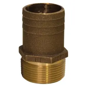 Ff-750 Groco 1 Inch Hose I.d. To 3/4 Nptm Bronze Hose/pipe Adapter