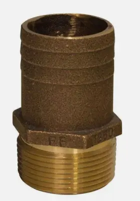 Ff1000 Groco Bronze Npt 224 1 Inch Pipe To 1.25 Hose Fitting Barb