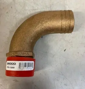 Ffc-1250 Groco 1-1/4 Inch Npt Bronze Full Flow 90 Degree Pipe To Hose Fitting