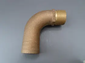 Ffc-1000 Groco Ffc1000 Bronze 224 1 Inch Pipe To 1.25 Hose Barb Fitting With 90 Degree Sweep