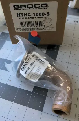 Hthc-1000-s Groco Hth-1000-s 90 Ss Sweep Hose Th New