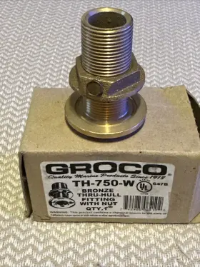 Th-750-w Groco 3/4 Inch Nps Npt Combo Bronze Thru Hull-new