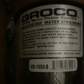 Groco Vd-1000-s Duplex Vertical 1-inch Raw Water Strainer