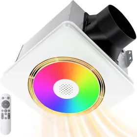 Ax240101001 Growneer Bathroom Exhaust Fan With Light And Heater 110/160 160 Cfm White