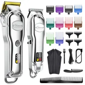 696h-ffus Hatteker Hair Clipper For Men Ipx7 Waterproof Cordless Barber 27 Piece Set