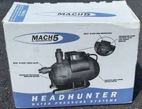 Headhunter 110v/60hz Mach 5 M5 120v / 60hz Water Pressure Pump New Never Used Open Box