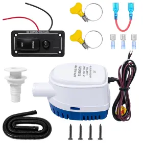 2gs-x55-v0r873 Hiinzi Automatic Boat Bilge Pump Kit 3-way Switch Panel Complete