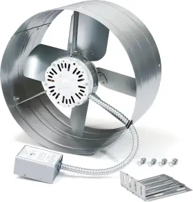 1600cfm-a Hipoilk Gable Mount Power Attic Fan With Adjustable Thermostat 15 Inch 1600 Cfm