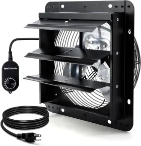 Sq3107-b Hipoilk -sq3107-b 7 Inch Shutter Exhaust Fan For With Power Cord And Speed Controller