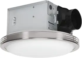 7105-07 Homewerks Worldwide Bathroom Fan With Led Light Ceiling 100 Cfm Brushed Nickel