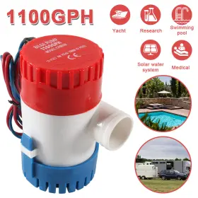 Ikaufen 980595498133 1100gph 12v Electric Bilge Pump For Recreational Vehicle Sump Water Transfer