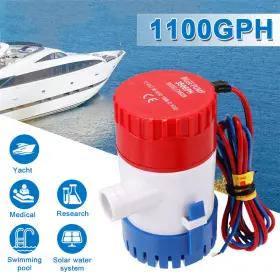 Ikaufen 980595498294 1100gph Electric Marine Submersible Bilge Sump Water Pump For Boat 3/4 Inch Hose