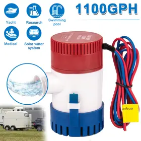 Ikaufen 980595498331 1100gph 12v Electric Marine Submersible Bilge Sump Water Pump For Boat 3/4 Inch Hose