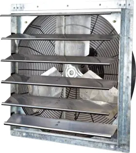 Iliving 856957005342 - 24 Inch Wall Mounted Exhaust Fan Automatic Shutter Variable Silver