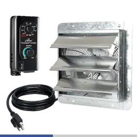 Ilg8sf12v-st Iliving 12 Inch Wall Mounted Shutter Exhaust Fan Automatic With Silver