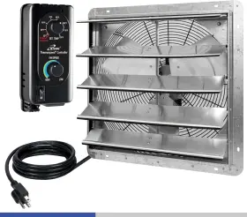 Ilg8sf18v-st Iliving 18 Inch Wall Mounted Shutter Exhaust Fan Automatic 18-inch Silver