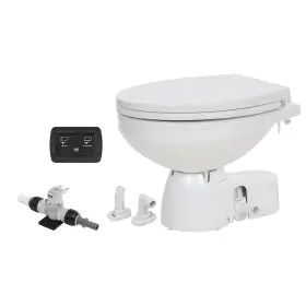 100816 Jabsco Quiet Flush E2 Fresh Water Toilet Regular Bowl - 24v Soft Close Lid