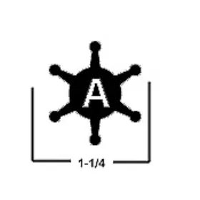1414-0003-p Jabsco Impeller Silhouette A 1-1/4 Inch Dia. 6 Blade Nitrile