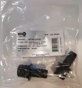 1877k-2222s Jabsco - 1/2 Inch Quick Connect Straight Hose Barb Port Fittings