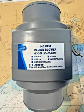 30460-0012 Jabsco In-line Blower 140 Cfm Model Volts 12 5 Amps