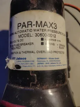 30600-0012 Jabsco Par-max 3 Automatic Water Pressure Pump 3.4 Gpm