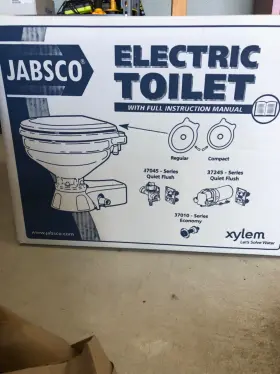 37245-4092 Jabsco Quiet Flush Toilet-wooden Seat And Lid With Pump-regular Bowl-12v