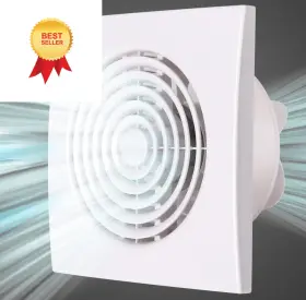 Joanajo 673658868294 6 Inch Exhaust Fan Bathroom With Damper Abs 6inch White
