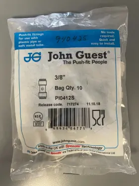 Pi0412s John Guest Guest-push Fit Straight 3/8 Inch