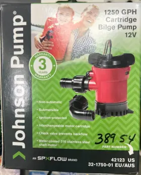 42123 Johnson 1250 Gph Bilge Pump 1-1/8