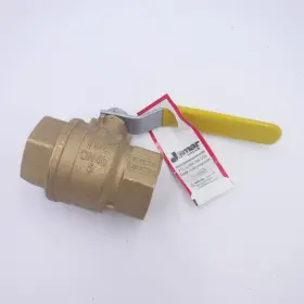 100-707 Jomar 1-1/2 Inch 2 Piece 100 Brass Threaded Ball Valve 600wog