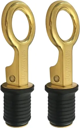 43490 Joywayus Rubber Drain Plug Snap Handle 1 Brass