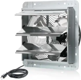 Ken Brown 644925443773 12 Inch Shutter Exhaust Fan With Power Cord Kit