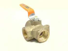 Kitz 54p-034 Marine Grade Forged Brass 400 Wog 3/4 Inch Npt 3-way Ball Valve