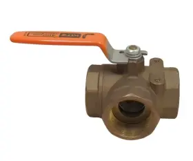 Kitz 54p-114 Marine Grade Forged Brass 400 Wog 1-1/4 Inch Npt 3-way Ball Valve