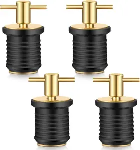 353640 Linkstyle 4 Pcs Brass T-handle Drain Plug 3.94 3.54 1.18in 4pcs