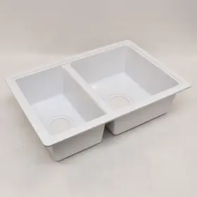 809030 Lippert Rv Double Kitchen Galley Sink 25 X 17 6.6 White Abs