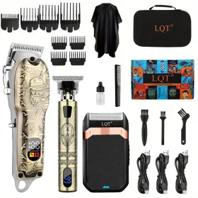 Lqt 797999866891 Hair Clippers Set For Men Clipper Trimmer With Led Display Bronze