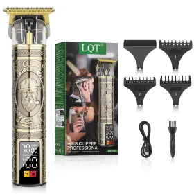 Lqt-007-t-bronze Lqt Professional Beard Trimmer For Men 3-speed 6500/7000/7500 Engraving Bronze