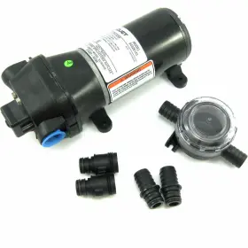 Machogy 705474400393 4.5 Gpm Water System Pump 20 Psi Inlet 12v 6.0 Amp 3/4 Inch Hose Barb Filter And Ports