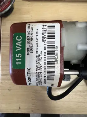 9108516642 March Pumps Dometic Pump Submerse 115v 50/60hz 250gph. Lc-2cp-md