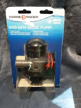 Marine Raider 1113-118-8355-6 600 Gph Automatic Bilge Pump Salt Or Fresh Water 3 Amp 13.6v Dc