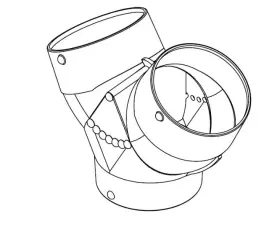 Hy644 Marine Systems Inc. Abs Plastic Hose Y Duct Trans 6 Inch Inlet - 4 Outlets Msi