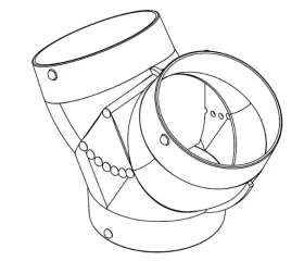 Hy754 Marine Systems Inc. Abs Plastic Hose Y Duct Transfer 7 Inch Inlet - 5 4 Outlets Msi