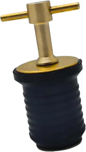 Marinenow 793087764483 Brass T-handle Drain Plug 1 Inch Diameter Choose Pack Size