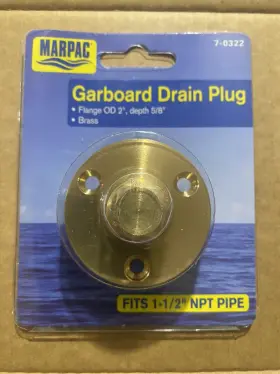7-0322 Marpac Brand New Boat Garboard Drain Plug Bronze Color Marine Hardware