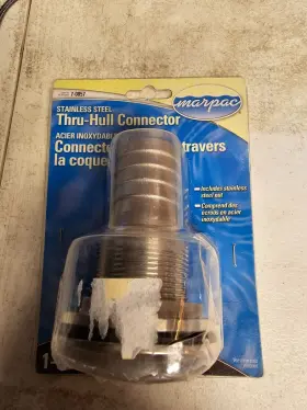 7-0857 Marpac Stainless Steel Thru-hull Connector 1-1/2 Inch Po