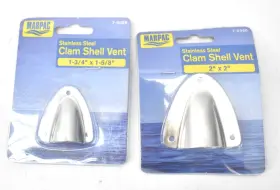 Marpac 787766700893 Lot Of 2 Stainless Steel Clam Shell Vents Assorted Inch X2 And 1-3/4 X 1-5/8