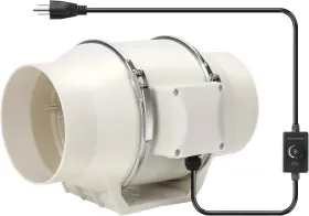 Bat-6 Meozri 6 Inch Duct Inline Fan Pipeline Pressurization Inch-420 Cfm White