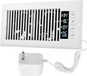 Abf-t4-w1 Midcvfrun Smart Register Booster Fan 4 Inch X 10 With Thermostat White